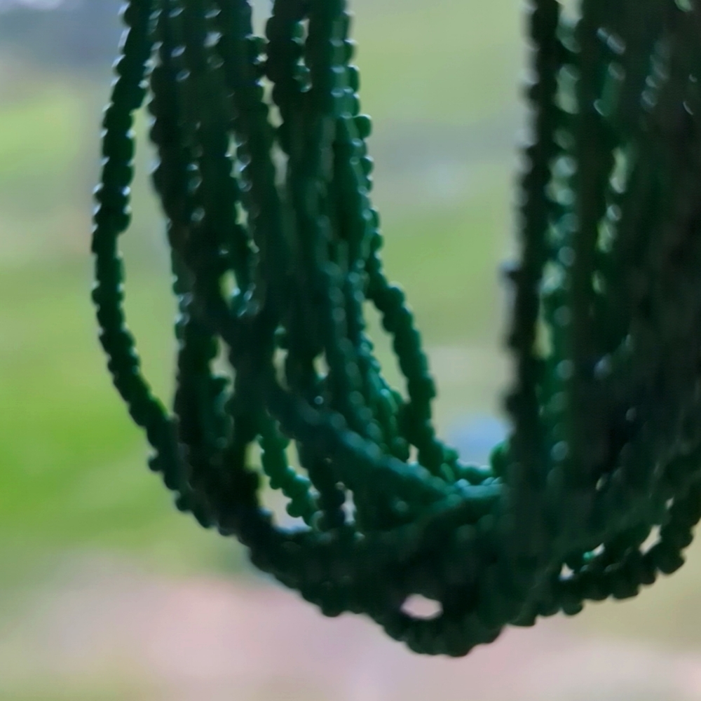 Green Beaded Multi Strand Layer Statement Necklace - image 7